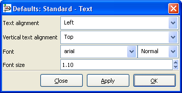 Default Text Properties