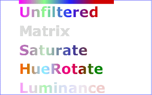 Example feColorMatrix - Examples of feColorMatrix operations